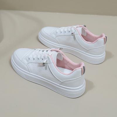 Белые туфли для женщин, новые весенние студенческие универсальные повседневные туфли, модные кроссовки с толстой подошвой