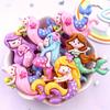 10PCS Mixed Painted Resin Kawaii Colorful Mermaid Princess Girl Flatback Stone Figurines Scrapbook DIY Bow Decor Accessories Crafts