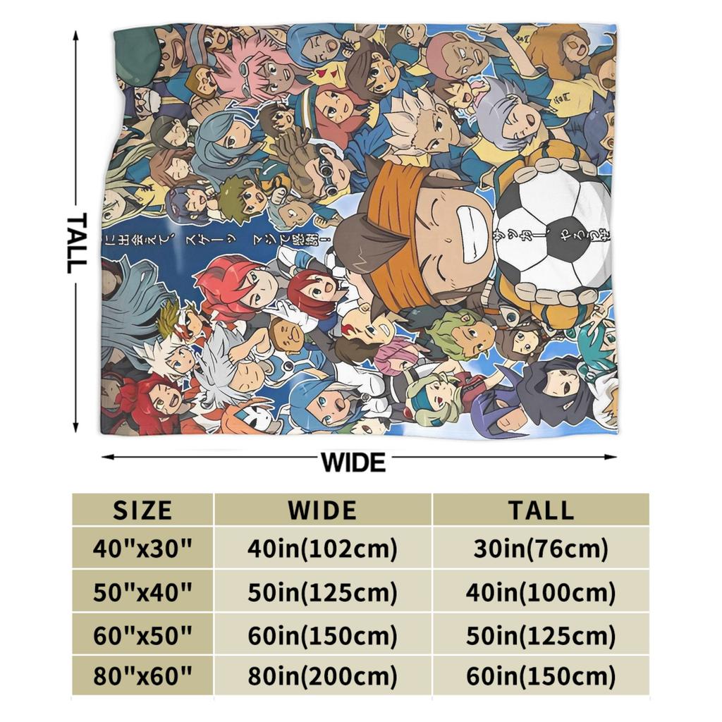 Inazuma Eleven Axel Blaz gouenji Blanket Camping Flannel Throw Blanket For Couch Bed Super Soft Custom DIY Quality Bedspread