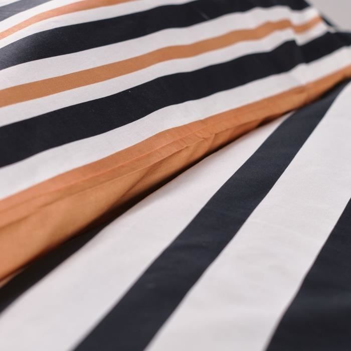 Double Bed Set - TODAY - 240x220 Cm - 100% Cotton - Orange, Black and White
