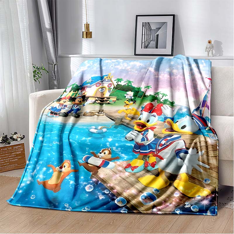 Mickey Mouse and Donald Duck Print Queen Size Blanket,Super Soft Bed Blanket,Lightweight Fuzzy Cozy for All Seasons,Holiday Gift