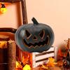 Halloween Pumpkin Lantern Light Up Pumpkin Ornament with Spooky Curved Face for Halloween Party Indoor Outdoor Decor