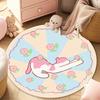 Милый мультяшный узор круглый ковер украшение для гостиной диванная зона противоскользящий моющийся коврик декор детской спальни мягкий коврик для пола