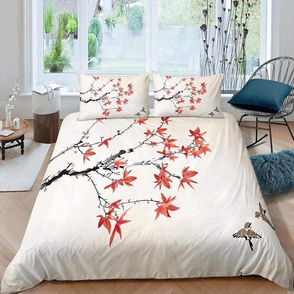 Comforter Maple Leaves Polyester Fall Theme Comforter With King Queen Size For Kids Boys Girl Bedding Set