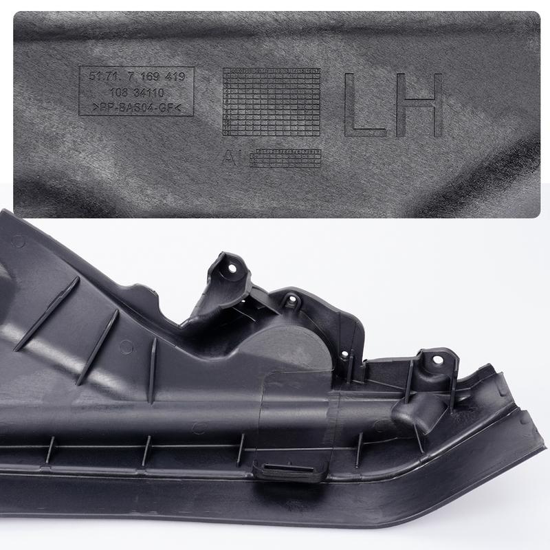 3Pcs Engine Upper Compartment Partition Panel Set For BMW X5 X6 E70 E71 E72 51717169419 51717169420 51717169421 Black Plastic