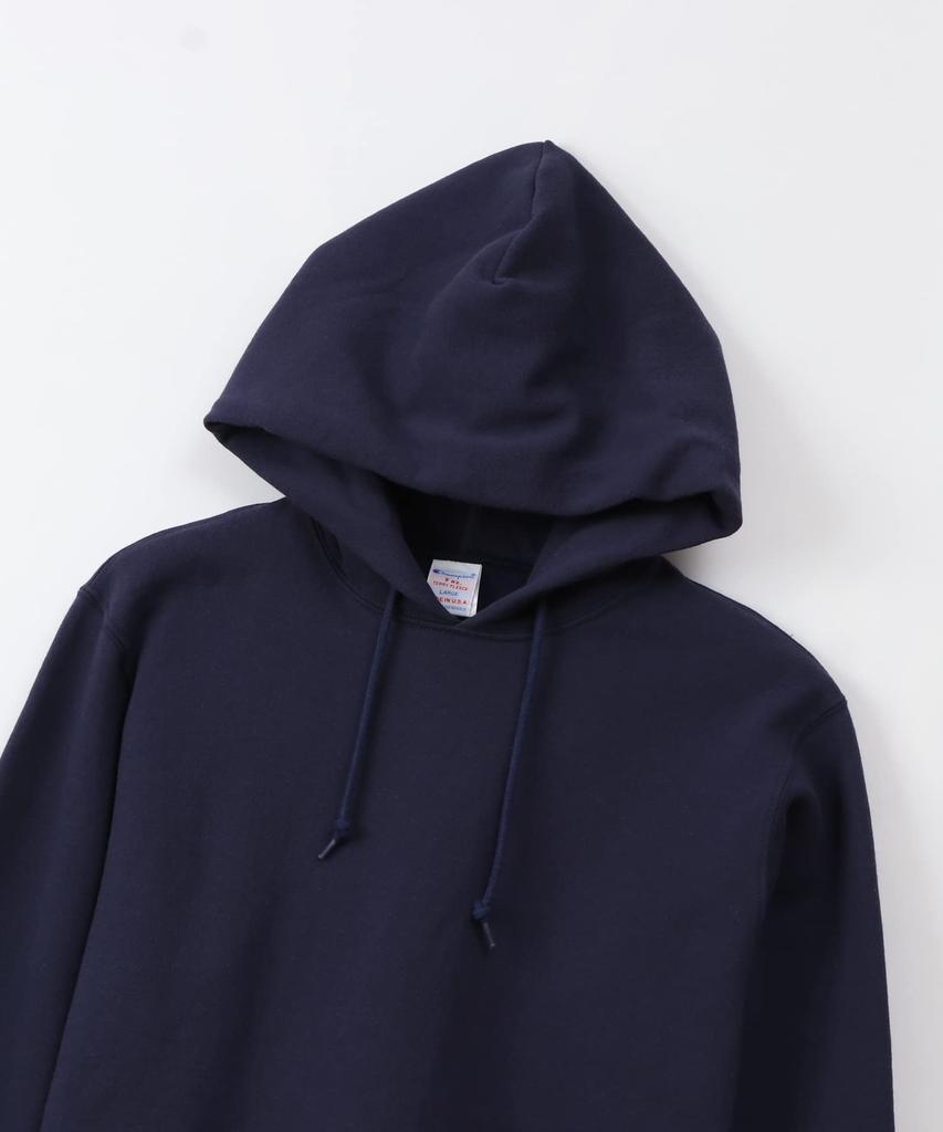 Parka Sweatshirt Sweatshirt Long Sleeve Brushed Lining Standard 9oz Hooded Sweatshirt MADE IN USA Navy M [Champion] C5-P101 Men's