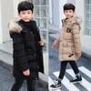 Boys Down Jacket Coat Overcoat Cotton Blue Warm Thicken Winter Plus Size Children's Clothing