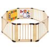 Японский детский сад, деревянный музыкальный детский манеж DX. Теперь в продаже складной деревянный манеж с панелью для игрушек. (натуральный)