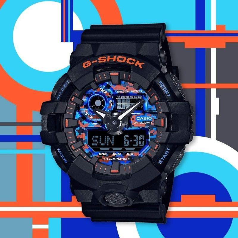 Casio LCD/Pointer Dual Display Series CITY BATTLE Trendy Sports Fingertip Gyro Set Quartz Movement Resin Strap Japanese and Korean GA-700CT-1APRT