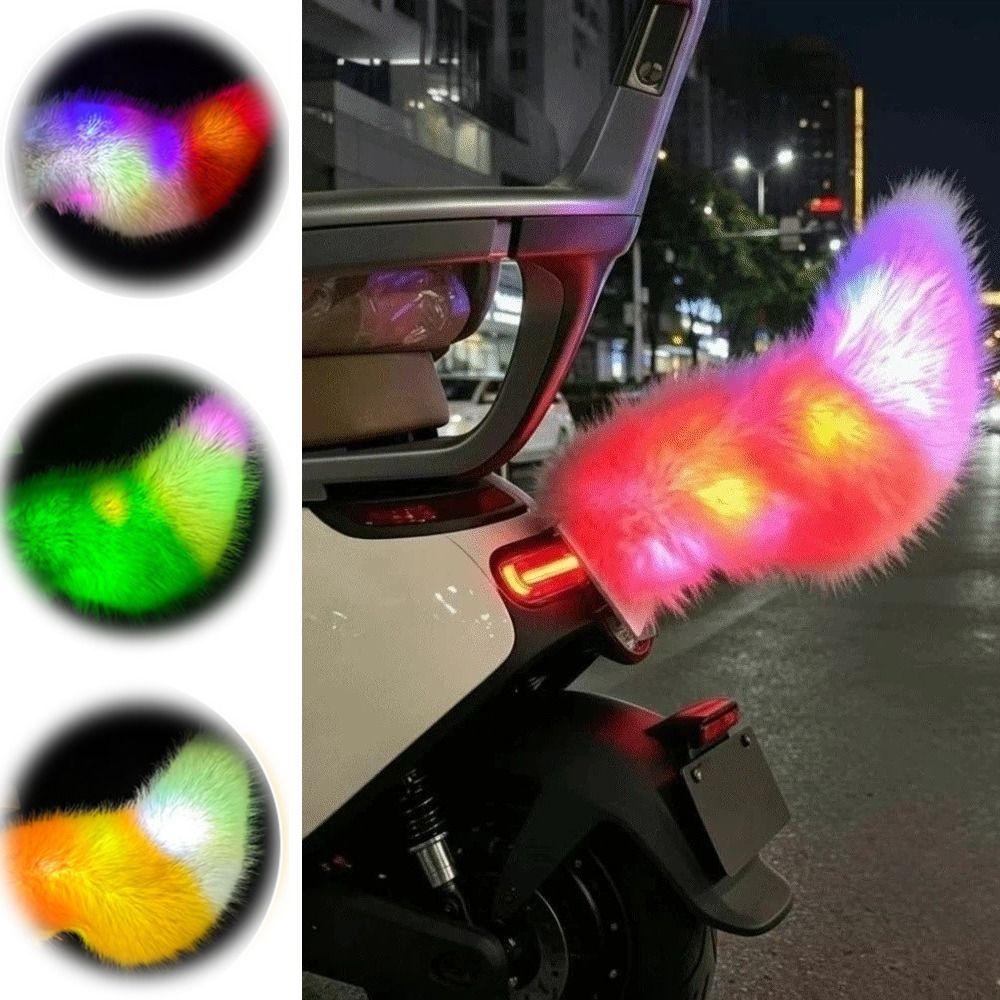 Rechargeable Sound Activated Moving Tail Fluffy Plush Plush Wagging Tail Electric Bicycle