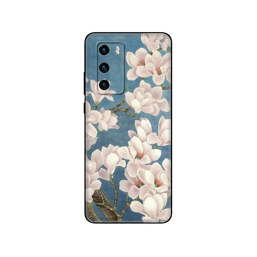 Черный чехол из ТПУ для Huawei P30 Lite P30 Pro P40, чехол для Huawei P40 LITE EP Smart 2020, чехол с изображением цветов орхидеи Colorfu