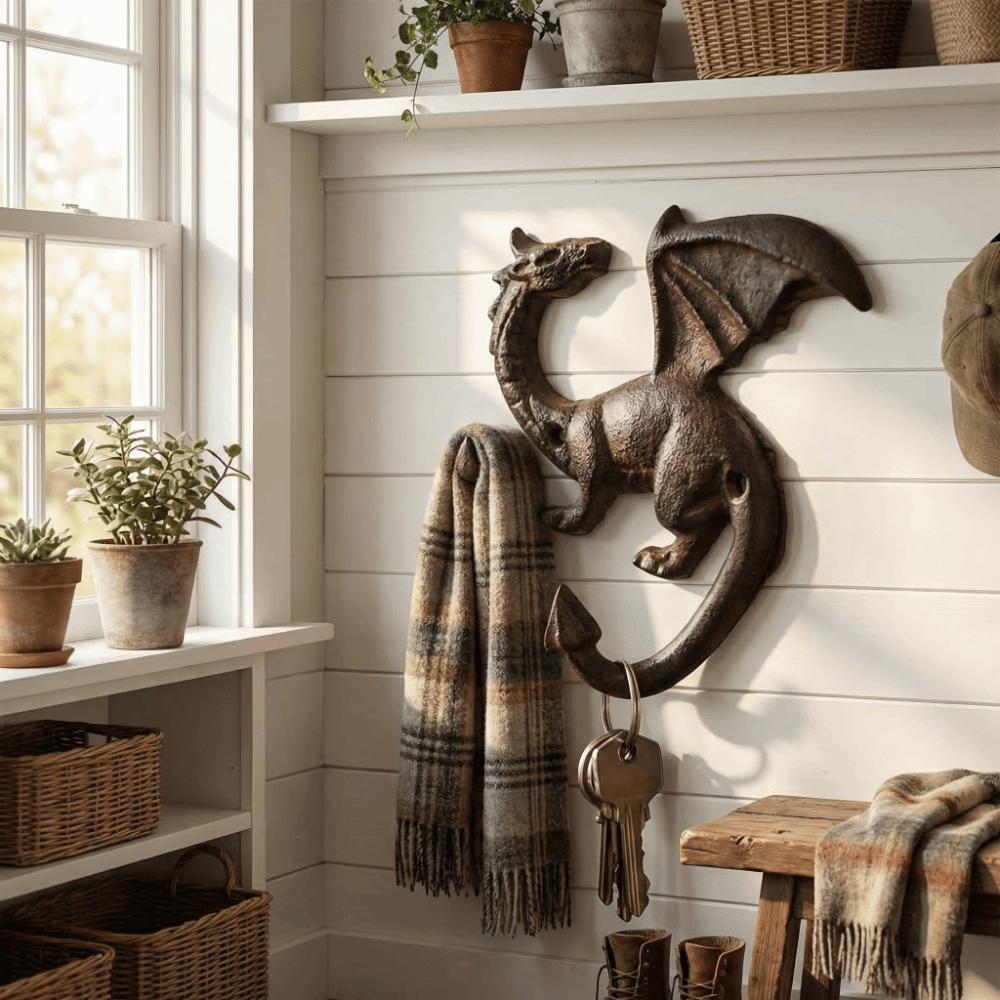 Multi-functional Wall Mount Key Rack Iron Car Key Hook Rack Iron Dragon Tail Hook for Home