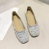Новые туфли на плоской подошве с бантом, женские туфли с жемчужной веревкой, хрустальными бусинами, мягкие туфли, повседневные женские туфли-одиночки