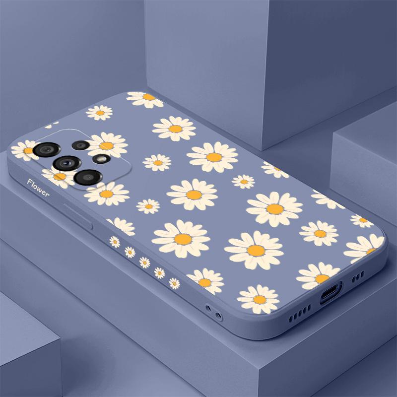 Corrugated Daisy Case For Samsung Galaxy A73 A53 A33 A23 A13 A72 A52 A52S A32 A22 A12 A71 A51 A31 A21S 4G 5G Cover