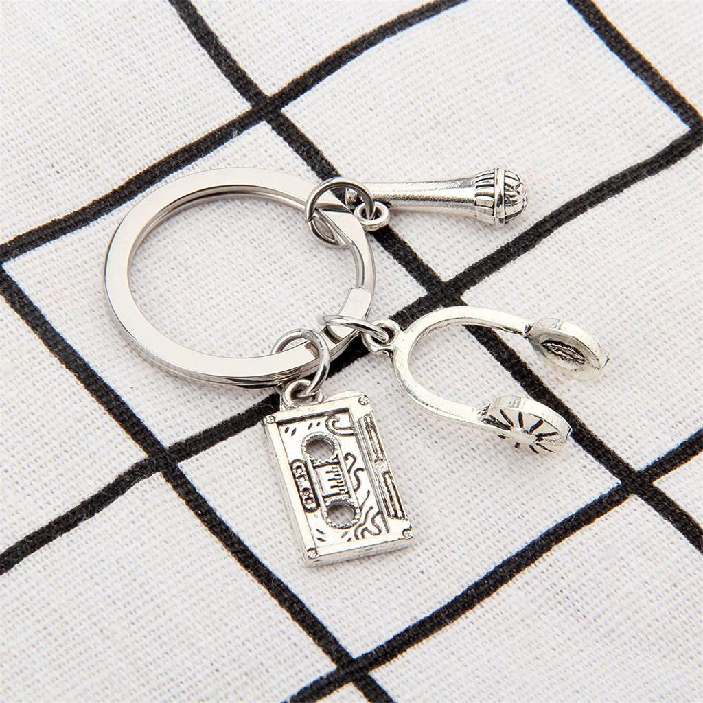 (SU)Брелок для ключей с микрофоном, Музыкальный брелок для ключей, Брелок-брелок с музыкальным микрофоном и голосовым брелоком