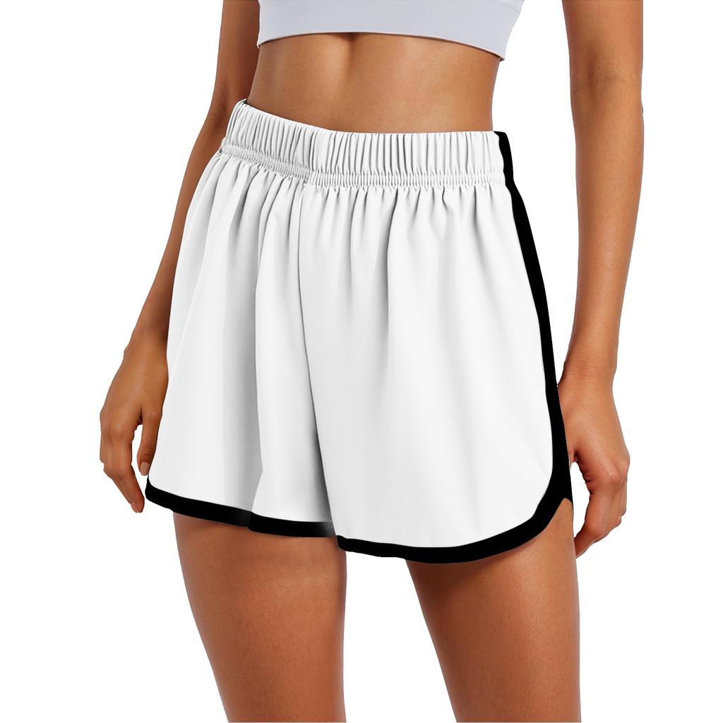 Women's Sports Shorts Casual Loose Solid Color Elastic Waist Shorts