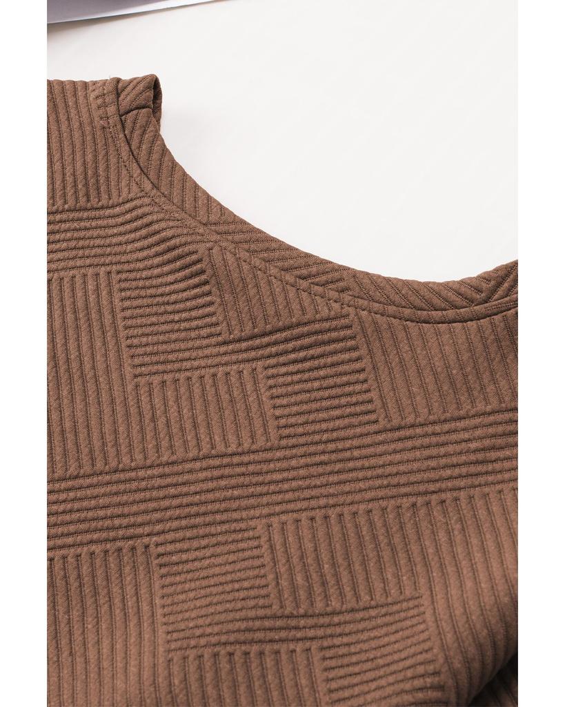 Azura Exchange Комплект из фактурного топа с длинными рукавами и шорт на завязках