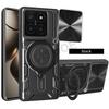 Чехол-слайдер Funda для Xiaomi 14T Pro, Бронированный чехол со слайдером для камеры, Магнитное кольцо-подставка, Чехол для телефона для Xiaomi Mi 14T Capa
