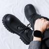 Fashion Men's Big-head Derby Casual Leather Shoes with High Platform Autumn Winter New Designer Fashion Black Dress Shoes for Men