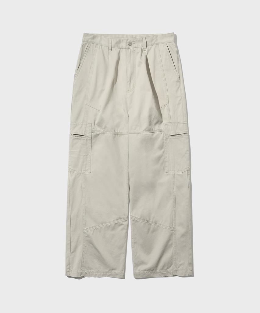 INTEMPOMOOD Panel Bio Washed Cargo Pants_Charcoal