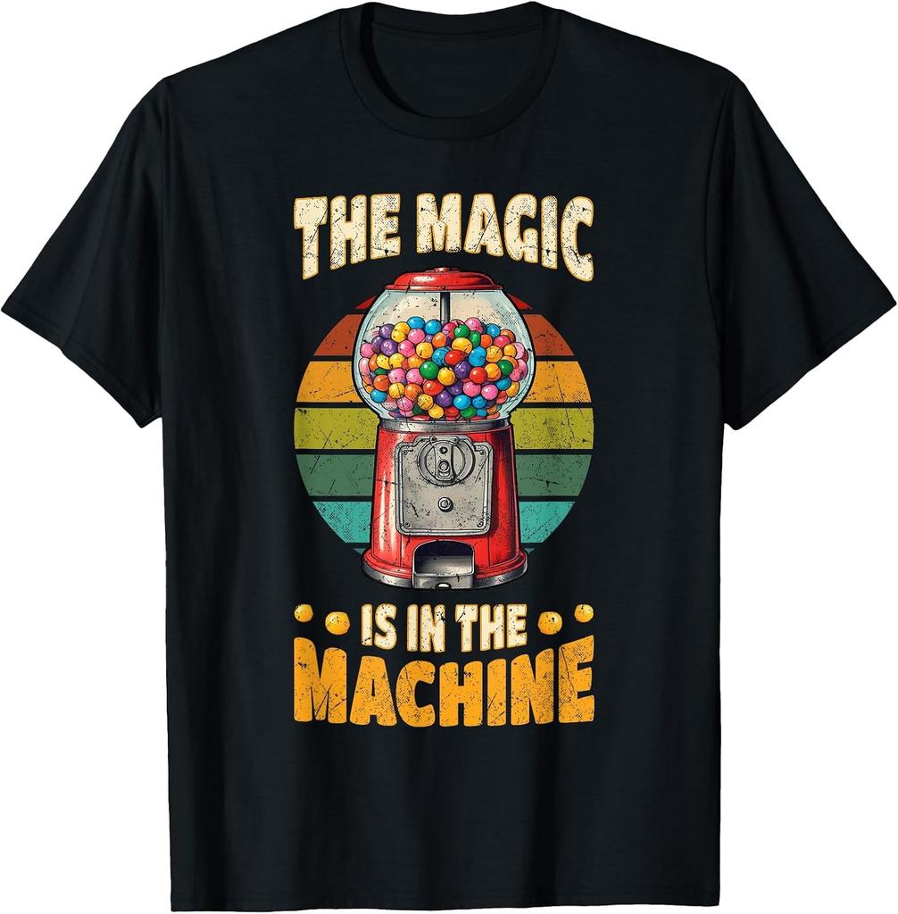Vintage Gumball Machine Bubble Gum T-Shirt for Retro Candy Lovers
