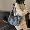Denim Bag Large Capacity Dumpling Bag Women's Crossbody Bag Vintage Commuter Shoulder Bag