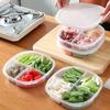 4-Grids Clear Plastic Fridge Food Storage Box With Lid Sealed Fresh-Keeping Container For Freezer Fresh Fruit Kitchen Organizer