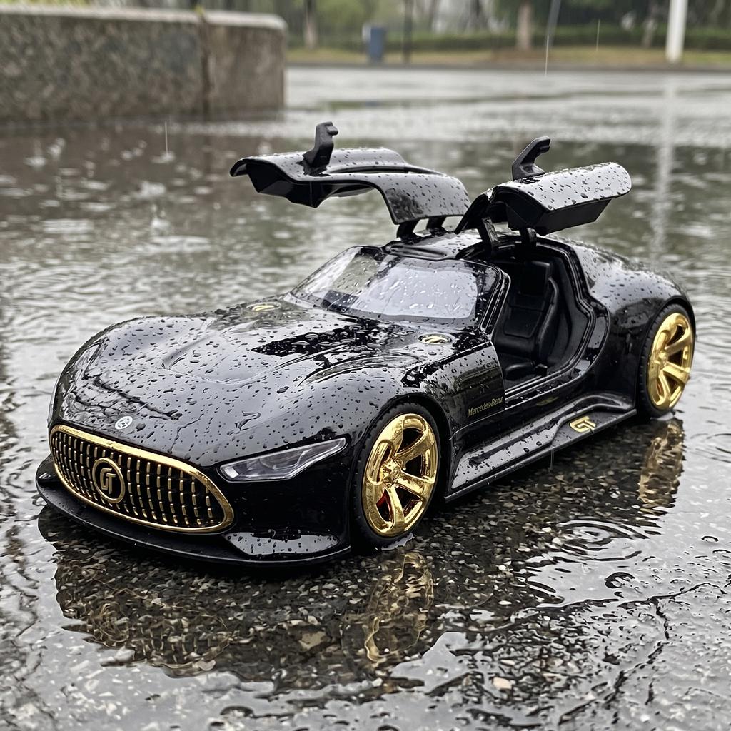 1:32 Металлическая литая модель автомобиля из сплава, совместимая с Mercedes Benz AMG Vision GT, Миниатюрный автомобиль, Декор для дома, Настольный дисплей