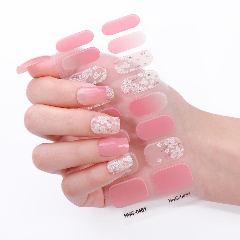 Gel Manicure Stickers Illuminated Semi-cured Nail Stickers Hot Stamping