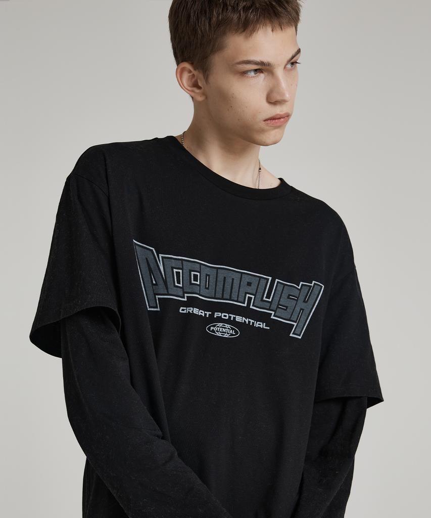BUNKERBUSTER Sleeve Layered Logo T-Shirt Black (Mo3Tu651-076)