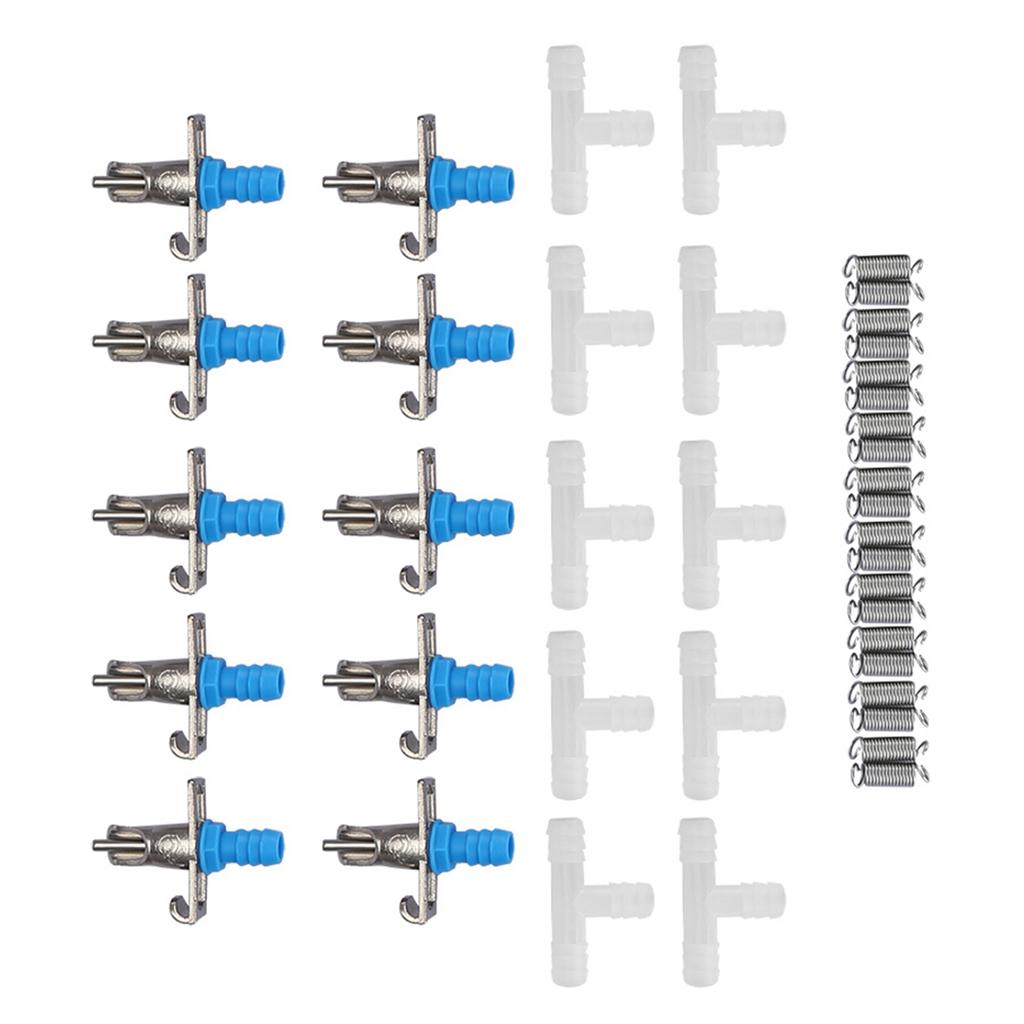 10PCS Rabbit Drinker Nipple Waterer Drinking Water Tool Double Hang Springs