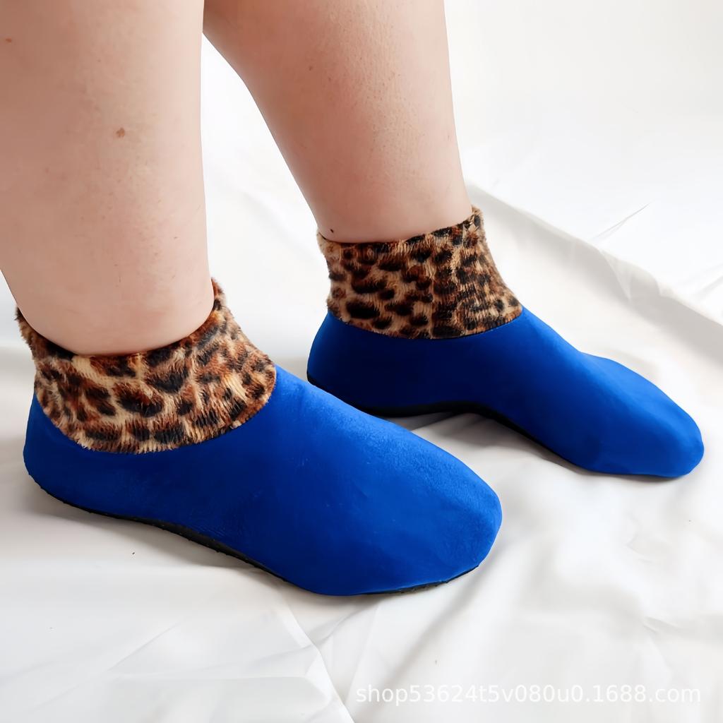 Женские флисовые нескользящие носки для дома - Носки-коврики с мягкой подошвой для тепла осенью/зимой