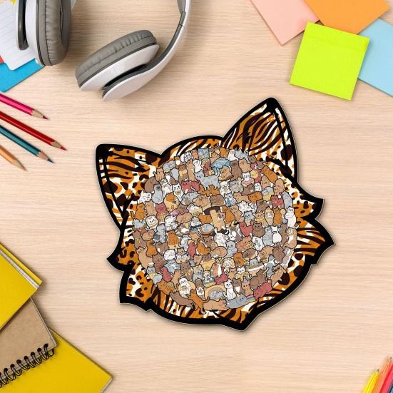 1 Набор Jigsaw Puzzle в форме кошки Милая деревянная головоломка-кошка Головоломка для взрослых и детей Игровая головоломка Обучающая