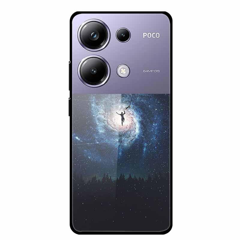 Красочный эстетичный чехол из закаленного стекла для Redmi 12 5G и POCO M6 PRO