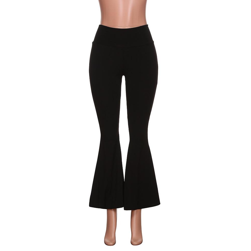 Женские эластичные расклешенные обтягивающие брюки с высокой талией для занятий йогой и танцами