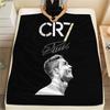 Криштиану Роналду, фланелевое одеяло с узором, высокое качество, комфортное для всех сезонов, декор для дома, тепло и уют, идеально для подарков.