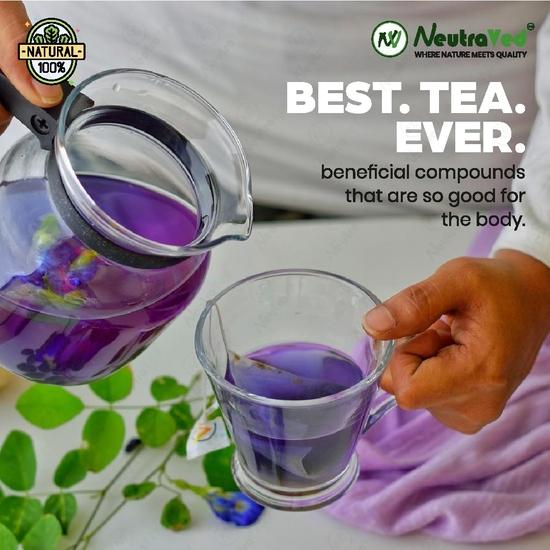 Комбо NeutraVed Синий Цветок Клитории 20 г и Чай из Цветков Ромашки 30 г | Чай для Снятия Стресса и Сна | Премиум Сушеные Травы - 50 г