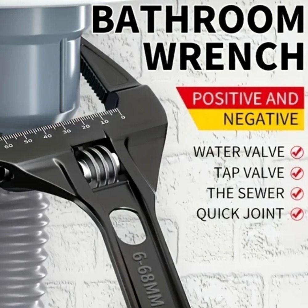 Большой гаечный ключ для ванной комнаты, сантехнический ключ из высокоуглеродистой стали, разводной гаечный ключ для узких мест