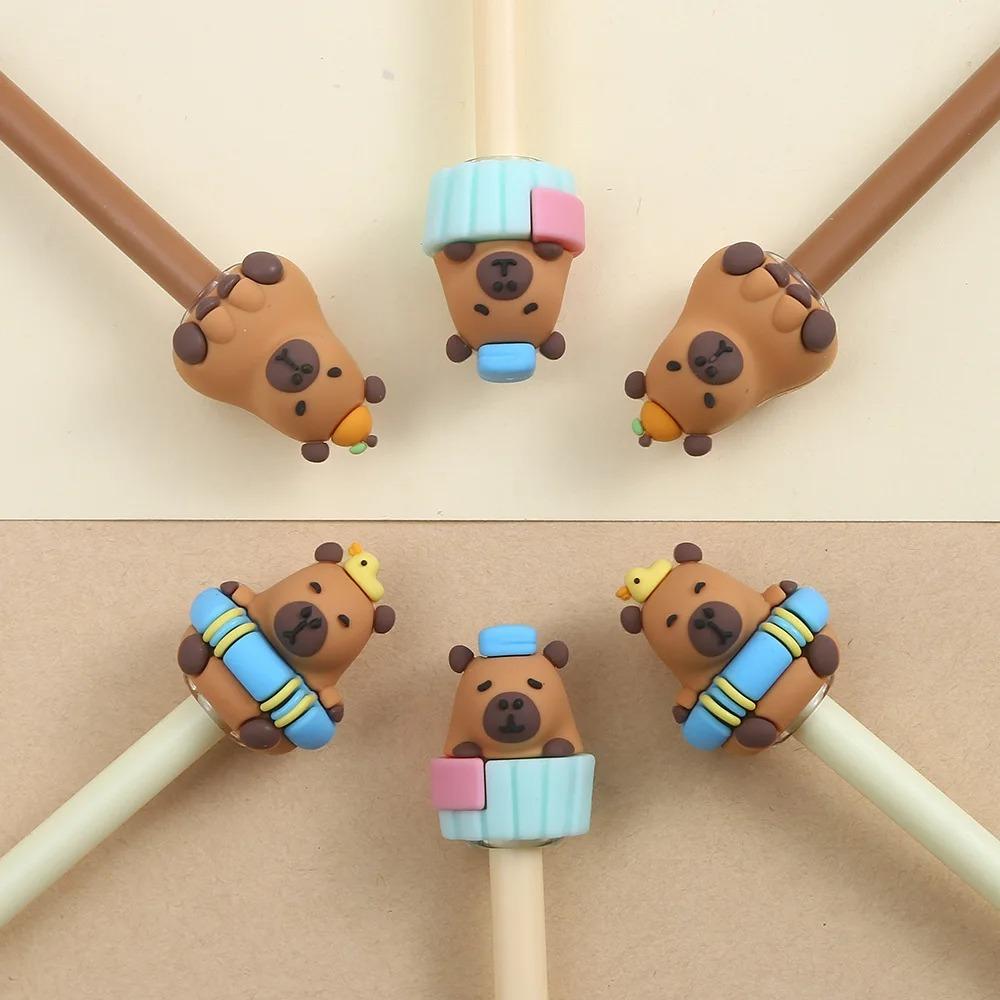 Stationery Capybara Gel Pens Cartoon Capybara Press Gel Pen Happy Capybara Neutral Pen  Students