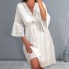 Summer Beach Dress Horn Sleeve Dress-up Soft Elegant Bathing Suit Cover Up Dress Women Clothes