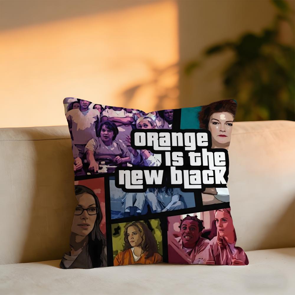 Orange Is The New Black Cushion Cover Cozy Velvet Throw PillowSoft Warm Cushion For Sofa Bed