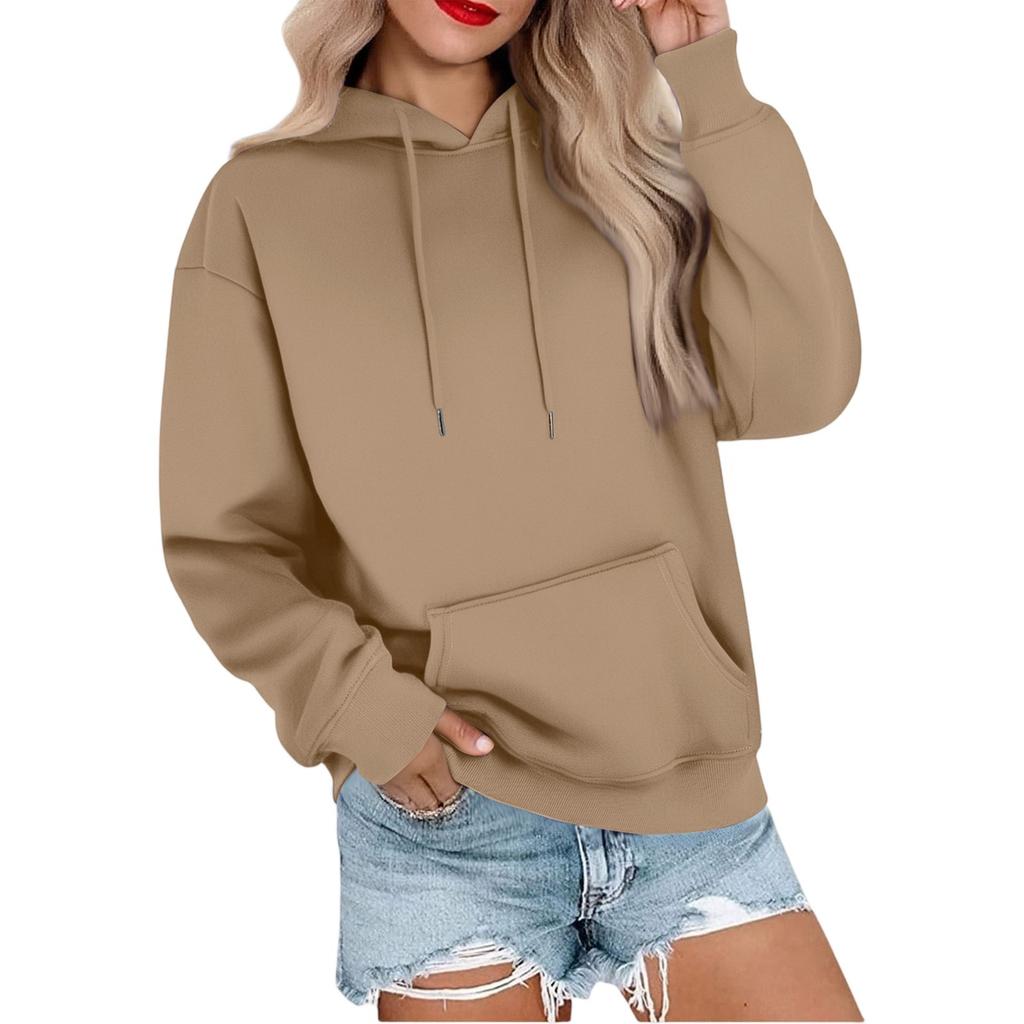 Женская повседневная свободная спортивная толстовка с капюшоном и рукавами реглан из гладкой ткани