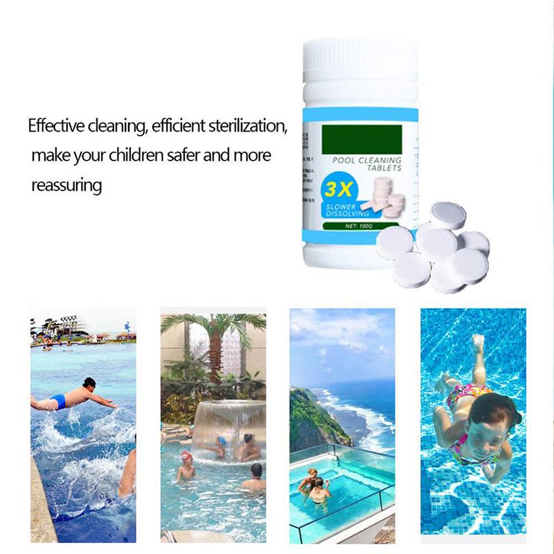 100 шт. таблетки для чистки бассейна эффективно очищают воду, прозрачные очистители для бассейнов