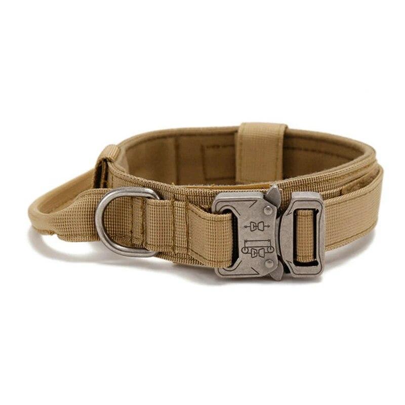Military Tactical Dog Collar Durable Adjustable Nylon Collar with Control Handle for Medium Large Dogs Walking Pet Supplies