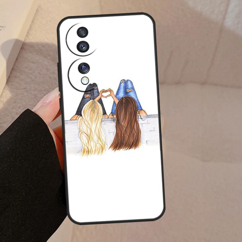 Best Friends BFF Matching Case For Honor X9a X9b X8 X9 X7 X6 a 8X 9X Cover For Honor Magic 5 4 Lite Pro 50 70 90 Lite