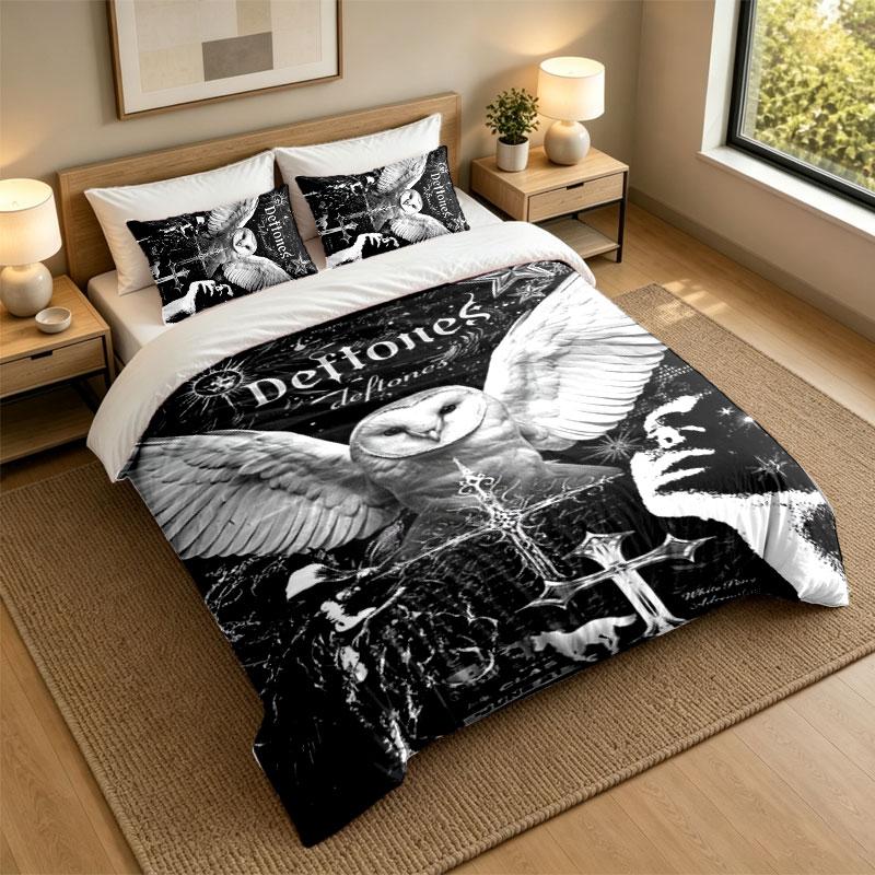 3Pcs Bedding SetDeftones Soft Bed Sheet and Two Pillowcases Home Bedroom Decor