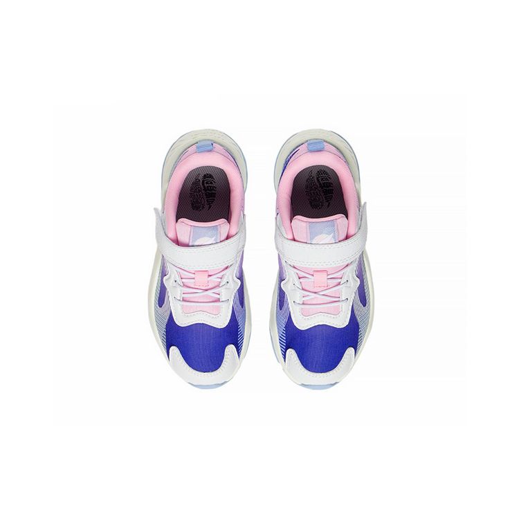Li Ning Kids Mesh Rebound Sports Non-Slip Shock Absorbing Durable Breathable Lightweight Casual Shoes Kids Casual Shoes White Blue Pink YKNS068-4