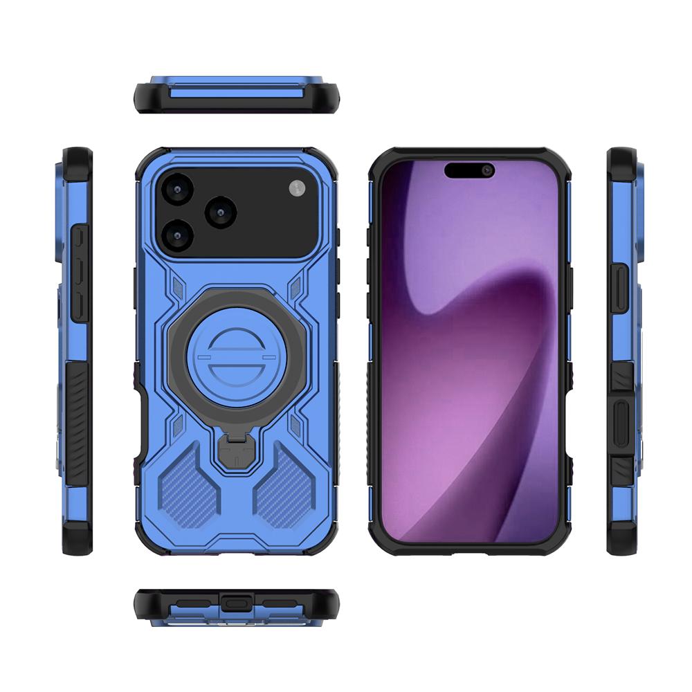 Magnetic For MagSafe Case For iPhone 17 16 15 Pro Max Plus Heavy Duty Shock Absorption Body Protective Rotatable Kickstan