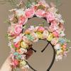 Cloth Ethnic Style Flower Headband Headdress Simulation Flower Hair Band  Ladies/Girls