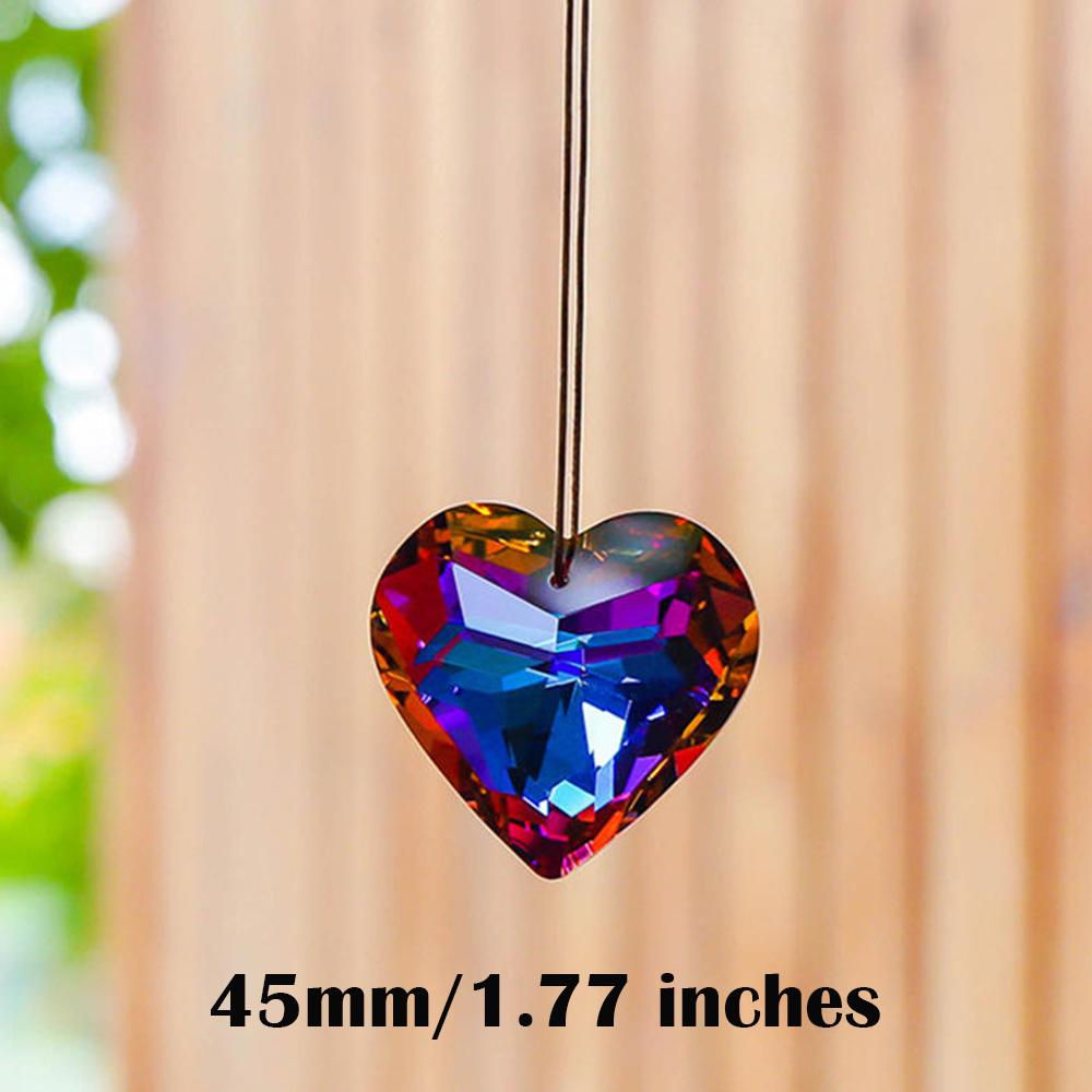 45mm Hanging Heart Suncatcher Prism Pendant Crafts for Home Office Garden Decoration Rainbow Maker Window Pendant 2025 Xmas Gift